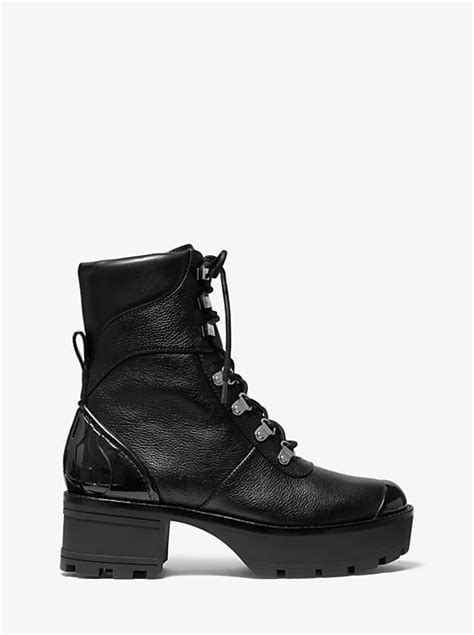 michael kors khloe|Khloe Leather Combat Boot .